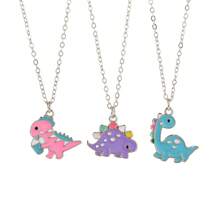 3Pcs/Set Cartoon Dinosaur Best Friend Necklace BFF Friendship Jewelry Gifts For Girls