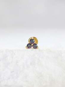 1Pc Dainty Rainbow Stone 925 Sterling Silver Earring For Women Flat Back Earring Minimalist Jewelry Helix Cartilage Gift For Her Wedding Party Fine Jewelry