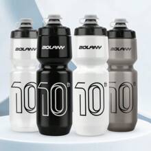1 pièce, 750 ml/25,36 oz, valve avec embout anti-fuite, bouteille de sport portable à boire directement, en plastique PP5, style sportif minimaliste, trois couleurs au choix (noir/blanc/semi-transparent), corps de bouteille profilé et rainuré