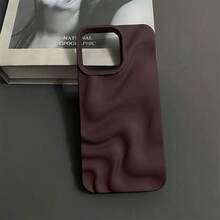 Funda de teléfono con patrón de ondas de rizado de agua compatible con iPhone 16 13 15 11 14 12 Pro Max, funda de teléfono con patrón de ondas de rizado de agua resistente al agua, a prueba de golpes y resistente a los arañazos - Burdeos - Ver 25