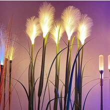 2pcs Solar Powered Rattan Landscape Lamp, Waterproof Outdoor LED Dog Tail Grass Garden Yard Decoration Path Lights - Huang Guang - View 7