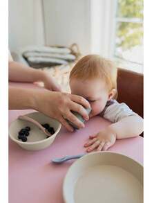 BIBS Cup Set For Or Toddler 2-Pack, Made In Denmark, 100% Material, Non-Slip And Dishwasher.Made In Denmark.(Blush/Woodchuck)