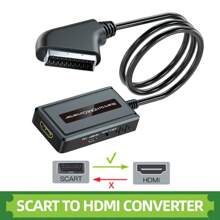 NetHong SCART To H.DMI Converter Adapter Composite Audio Video Adapter DVD SKYBOX 1080P - Black - View 2