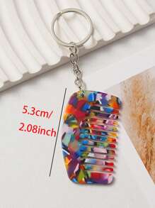 1 pieza Llavero creativo con peine de moda, llavero con peine mini de material de acetato elegante, llavero con peine portátil y sin estática, accesorio de regalo para el día festivo, amigo, decoración para bolso, teléfono, llaves de coche, accesorios de coche, gótico Y2k