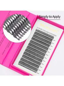 XIUSUZAKI 12 ROWS Comic Spire Eyelashes Automatic Flowering Premade Fans Eyelashes Extensions Individual Volume False Lashes Cosplay - Black - View 3