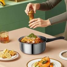 12pcs Stainless Steel Cookware Set Non-Stick Cooking Pot Pan With Glass Lids Ergonomic Handle Kitchenware Suit For Home Kitchen Cooking 3-Day Delivery - Silver - View 9