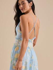 Elegant Blue A-Line Skater Dress - Stretch Polyester, Flattering Waistline  Flowy Skirt - Versatile For Casual/Party/Office