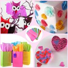 60/200/400Sheets Colorful Liner Tissue Paper,Gift Bag Wrapping Tissue Paper,Tracing Paper Packaging Material For Floral Arrangements, Birthdays, Christmas, Carnivals, Diy Crafts, Home Decoration - Multicolor - View 6