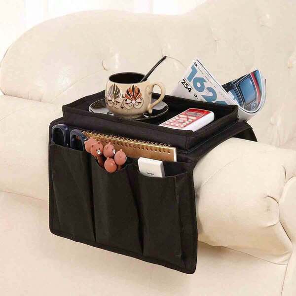 1 pieza Bolsa de almacenamiento para reposabrazos de sofá, organizador de soporte para control remoto, accesorio para sofá del hogar