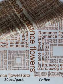 20 Stücke/Packung Transparentes mattiertes Geschenkpapier mit englischem Blumenmuster, Bouquet Geschenkverpackungspapier, Material für Blumenarrangements