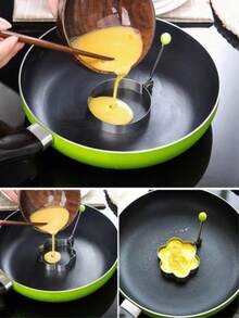 4pcs Or 1pc Stainless Steel Egg Rings, Pancake Molds - Egg Shaped For Frying Pan, Stainless Steel Pancake Molds For Pancakes And Fried Eggs, Kitchen Accessories, Egg Molds, Fried Egg Molds, DIY Fried Egg Molds, Creative Egg Molds, Egg Tools, Egg Steamer, Egg Ring Molds For Cooking, Stainless Steel Ring Molds, Bread Molds, Kitchen Accessories (Random Color & Style) - Multicolor - View 3