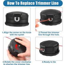 1 cabezal de corte de alta calidad para Echo Srm-225 Gt225, adecuado para todo tipo de jardines, céspedes, granjas, etc. - Negro - Ver 6