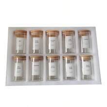 双层木制调味架套装，含 65 毫米 x 100 毫米玻璃调味罐、木制调味品架、双层旋转厨房搁架、橱柜调味品收纳盒、密封食品容器、玻璃密封罐