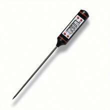 1-Piece Digital Food Thermometer With Stainless Steel Probe - Dual Display For Accurate Cooking Temperature, Ideal For Grilling, Baking, Grilling - Large Easy-To-Read Screen Including AA Battery, Digital Food Thermometer