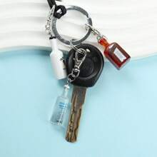 10 pezzi Portachiavi a forma di bottiglia di birra - Portamonete colorato in miniatura con clasp in metallo, accessori per feste di novità per donne, regali unici per la nascita, charm per borse e accessori decorativi, organizzatore di chiavi Design plissettato * Porta chiavi, Accessori per birra