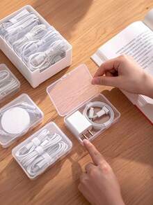 22 قطعة/11 قطعة/7 قطعة/3 قطعة علبة بلاستيكية لتنظيم الكابلات، حامل الشاحن، إدارة الكابلات على المكتب، حامل سلك الطاقة، حاوية شفافة، مناسبة للاستخدام المنزلي والمكتبي، غير مناسبة للشواحن كبيرة الحجم - متعدد الألوان - مشاهدة 2