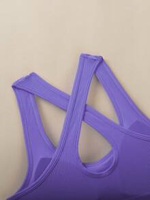 3 PCS Criss-Cross Strap Sports Bra For Women, Yoga Gym Running Racerback Crop Top Brassiere Can Be Worn Outerwear - 黑+藍+粉 - 查看 3