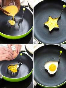 4pcs Or 1pc Stainless Steel Egg Rings, Pancake Molds - Egg Shaped For Frying Pan, Stainless Steel Pancake Molds For Pancakes And Fried Eggs, Kitchen Accessories, Egg Molds, Fried Egg Molds, DIY Fried Egg Molds, Creative Egg Molds, Egg Tools, Egg Steamer, Egg Ring Molds For Cooking, Stainless Steel Ring Molds, Bread Molds, Kitchen Accessories (Random Color & Style) - Multicolor - View 8