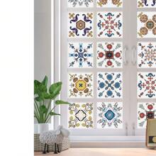 24PCS- Nrdic Bohemian Style Home Tile, Self-Adhesive Wall Stickers, Peel And Stick Wallpaper, Kitchen Bathroom Bedroom Living Room Dining Room, Waterproof, Oil And Moisture Proof, Decorative Tile Stickers, Wall Renovation Floor Stickers For Home Decor