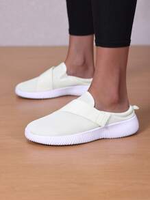 Women's Fashion Knitted Breathable Comfortable Sports Shoes, Non-Slip Wear-Resistant Slip-On Solid Color Casual Sneakers, Suitable For Both Men And Women For Outdoor Casual Sports