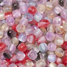 8mm 50pcs Jelly Cylinder-Shaped Resin Beads Bracelet Loose Spacer Beads For DIY Charm Jewelry Making Accessories