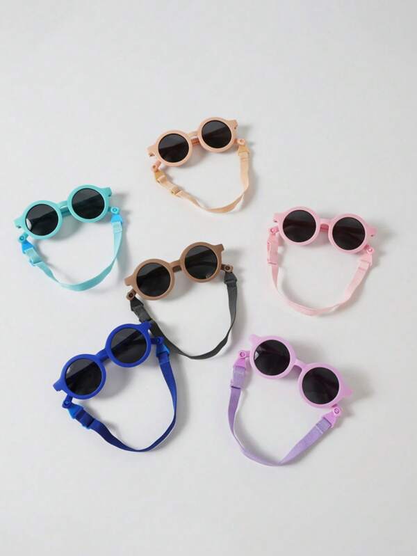 1 peça de óculos de sol vintage com armação redonda, estilosos e modernos, fofos e versáteis para bebês, conjunto antiqueda, adequado para bebês meninos e meninas, para uso casual e em festas