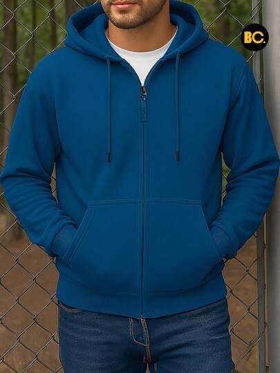 Big City Sudadera con Capucha y Cierre para Hombre, Diseño Deportivo