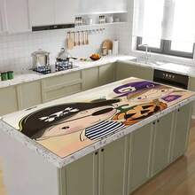 1 pieza Alfombrilla de secado para la cocina con diseño de bruja, pirata y calabaza de Halloween, súper absorbente, con respaldo de goma, multifuncional para el hogar, cafetería y máquina de café