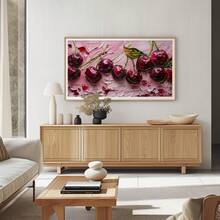 1 buc. Decor cameră cu cireșe, artă estetică roz pentru fetiță, decor drăguț pentru fetiță. Decorațiune pentru camera bebelușului. Artă murală pentru camera creșei. Postere vintage drăguțe și inspiraționale, cadouri pentru copii. Decor cameră copii, decor cameră fete, decor boho pentru camera copiilor, decor cameră de joacă, imprimeuri pentru camera copiilor mici, artă murală eclectică pentru camera bebelușului.