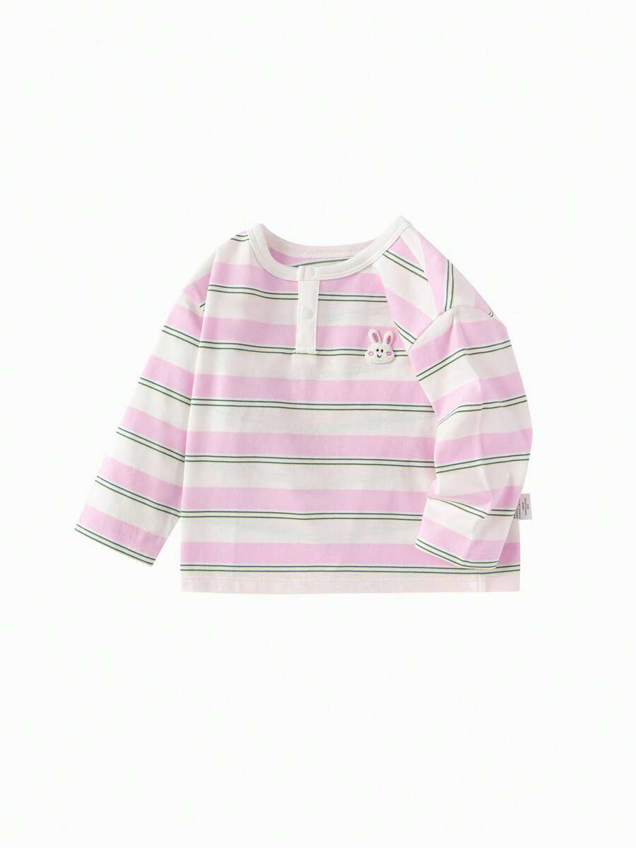 Balabala بلوزة بناتية طويلة الأكمام مخططة 2025 جديدة قابلة للتنفس