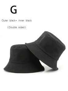 1 件男女通用双面纯色户外太阳帽，时尚渔夫帽适合徒步旅行、钓鱼和其他夏季户外活动