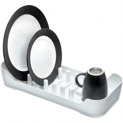 Compact Dish Drying Rack Kitchen Counter - White