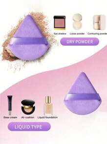 mik&joe 50/30/10/5pcs Velvet Triangle Makeup Sponge, Makeup Tools, Reusable Beauty Sponge Puff, Makeup Accessories, Powder Puff, Dry & Wet Use, Summer Makeup Essential, Beach Makeup Tool, Summer Travel Makeup Tool, Suitable For Foundation, Cream, BB Cream, Summer Beauty Tool, Summer Solstice