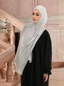 1 件女士闪亮丝滑围巾式头巾，柔软透气管状弹性头巾围巾帽，适合日常祈祷、郊游、情人节、母亲节、感恩节、圣诞节礼物，适合家人、姐妹、朋友、母亲