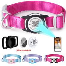 ThinkPet 1 pieza Collar inteligente de identificación para perros con etiqueta de identificación de mascota y función de recuperación - esencial para recuperar artículos perdidos, escanea el código QR del producto para hacer una llamada telefónica al propietario; Accesorios para perros, suministros para cachorros, collar para perros con funda protectora para AirTag