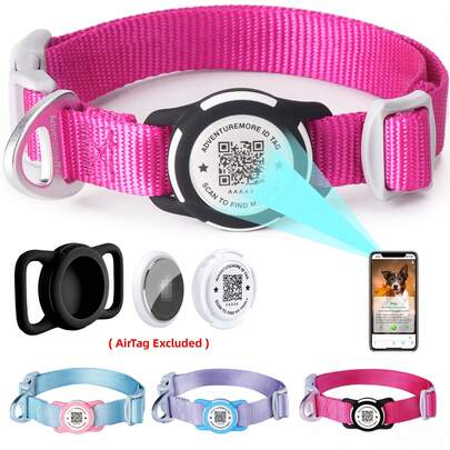 ThinkPet 1 szt. inteligentna obroża dla psa z identyfikatorem dla zwierząt i funkcją odzyskiwania - niezbędna do odzyskiwania zgubionych przedmiotów, zeskanuj kod QR na produkcie, aby wykonać połączenie telefoniczne z właścicielem; akcesoria dla psów, artykuły dla szczeniąt, obroża dla psa z etui ochronnym AirTag