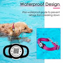 ThinkPet 1 pieza Collar inteligente de identificación para perros con etiqueta de identificación de mascota y función de recuperación - esencial para recuperar artículos perdidos, escanea el código QR del producto para hacer una llamada telefónica al propietario; Accesorios para perros, suministros para cachorros, collar para perros con funda protectora para AirTag