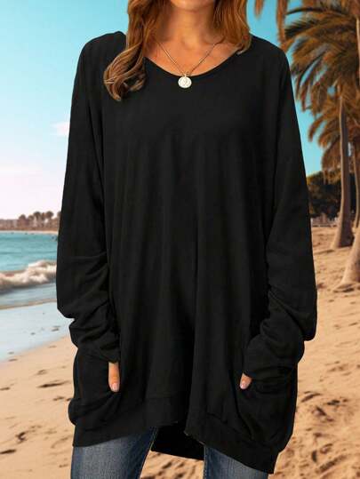 New Plus Size Black Hoodie, Unisex Plus Size Fit Slimming Black Hoodie, Knitted Brushed Fabric For Streetwear, Dating, Graduation, Suitable For All Occasions