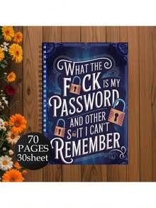 1 件趣味螺旋密码笔记本，带蓝绿色封面和金色钥匙设计 - 70 页，用于安全的互联网和计算机登录、用户名和密码 - 非常适合家庭、办公室或剪贴簿套件、密码簿、学校用品、返校 - Spiral Notebook - 查看 12