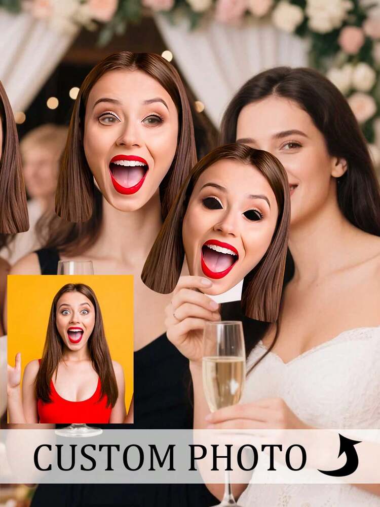 Customized Photo Face Mask, Personalized Face Mask With Precise Cutting And Elastic Cord, Perfect For Funny Atmosphere And Creative Essentials - Multicolor - View 2