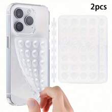 Suporte de silicone para celular com ventosa, 28 ventosas independentes sem adesivo, suporte reutilizável de dupla face, adequado para maquiagem, exercícios, chuveiro, carro e cozinha, compatível com iPhone, Android, presente de aniversário, família, suporte para celular para amigos, acessórios para celular