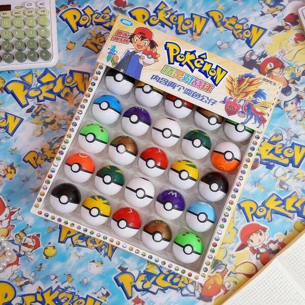 pokemon 10 piezas Pokémon Miniatura de Pokebola de 5cm, Bola de Transformación de Monstruos de Bolsillo, Regalos de Fiesta, Juguetes de Fiesta, Regalos de Navidad y Halloween, Suministros de Fiesta [Pequeños defectos superficiales que no afectan el uso normal]