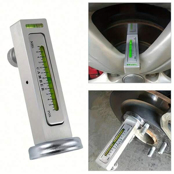 Attrezzo magnetico regolabile universale, strumento di allineamento di camber, sterzo e ruota per auto, camion, roulotte, riparazione pneumatici, allineamento del campanello, misuratore di campanatura