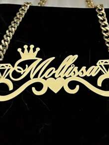 1 Peça Colar de Aço Inoxidável Personalizado com Pingente em Formato de Coração, Corrente Personalizada, Presente de Joias Única e Elegante para Homens, Estilo Vintage, Velho Dinheiro, Casual, Simples, Personalizado, Único, Presente Ideal para Namorada, Mãe, Família, Amigos, Filha, para Aniversários, Uso Diário, Formatura, Dia das Mães, Dia dos Namorados, Casamento