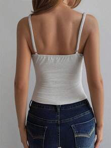 Women's Tank Top Summer Y2K Young Hot Sexy Casual Lace V-Neck Halter Top - 淺灰色 - 查看 2