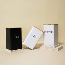 1/3pcs Kitchen Canister Set With Bamboo Lids, Air Tight Food Storage Jars For Coffee, Sugar, Tea - For Kitchen, Pantry Organization And Display - Multicolor - View 3