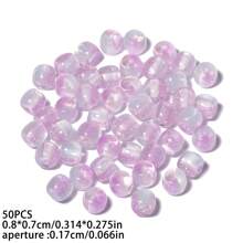 8mm 50pcs Jelly Cylinder-Shaped Resin Beads Bracelet Loose Spacer Beads For DIY Charm Jewelry Making Accessories