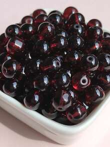 100 Stücke 8mm einfarbige Glasperlen rund für Armband, Halskette, DIY Schmuckherstellung