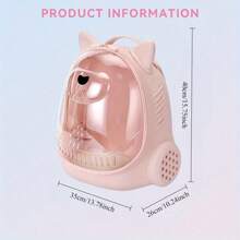 Cat Carrier Backpack, Large Capacity Transparent Cat Backpack, Panoramic Transparent Breathable Design Portable Dual Shoulder Cat Backpack, Hand-Held Space Capsule Pet Bag Portable Space Backpack, Durable PC Material With Zipper Closure, Cat Backpack Carrier
