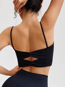Sutiã Esportivo, Tops Twisted Sexy, Camiseta Esportiva Macia de Yoga, Camiseta Cropped de Treino, Regata